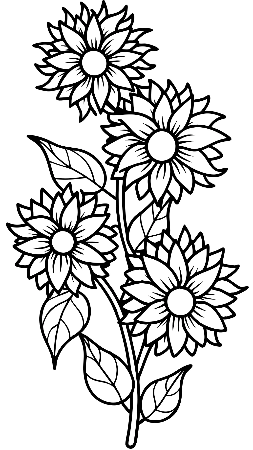 coloriages adultes tournesols